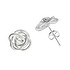 Earrings Silver 925 Flower Leaf Plant_pattern Rose
