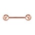 Tongue piercing Surgical Steel 316L PVD-coating (gold color)