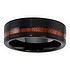 Tungsten Ring Tungsten  Black PVD-coating Wood Stripes Grooves Rills