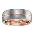 Tungsten Ring Tungsten  PVD-coating (gold color) Stripes Grooves Rills