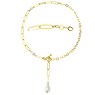 Collana di perle Argento 925 Rivestimento PVD (colore oro) Perla sintetica di alta qualità con nucleo di cristallo