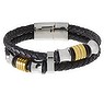 Bracelet Cuir Acier inoxydable Revêtement d´or (doré) PVC Bandes Rayures Zébrure