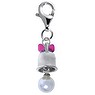 Kinder Charm Silber 925 Email Synthetische Perle Glocke Glöckchen Schleife Geschenkband Haarschlaufe