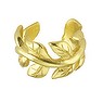 Ear clip Silver 925 PVD-coating (gold color) Leaf Plant_pattern
