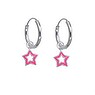 Kids earrings Silver 925 Enamel Star