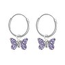 Kids earrings Crystal Silver 925 Butterfly