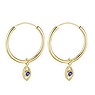 Gold Ear Jewellery 14K Gold Sapphire Eye Iris Pupil