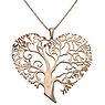 Pendentif de chaîne Acier inoxydable Revêtement PVD (couleur or) Coeur C?ur Amour Arbre arbre_de_vie