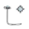 Nose piercing Surgical Steel 316L Synthetic opal Flower