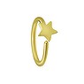 Nose ring Surgical Steel 316L PVD-coating (gold color) Star